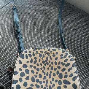 Marc Jacobs Blue and Cream Leopard Print Crossbody Bag